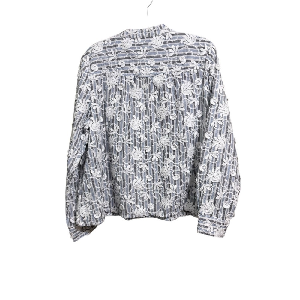 New Anthropologie Sz Sm Pilcro Whitney Applique Trapeze Button Down Shirt - Picture 5 of 7